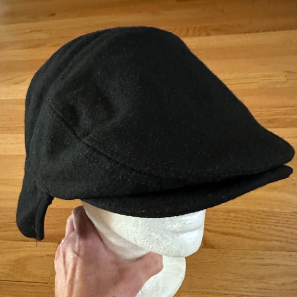 Epoch Hats Company Mens Newsboy Black Wool Hat Ear Flaps Size Large - Picture 10 of 14